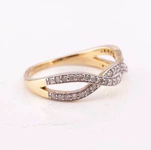 แหวนเกลียว925สีเงินขนาดเล็ก14K ชุบทองปรับแต่งเพชรดีไซน์ในประเทศไทย - Product Image 2