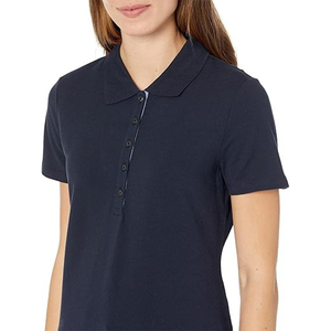 Camiseta de polo lisa de alta calidad para mujer, camiseta informal de manga corta con cuello ajustado para mujer, camiseta de negocios - Product Image 1