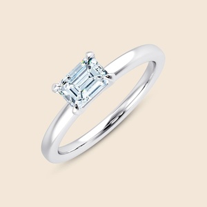 Bague en or massif 14 carats avec un diamant de laboratoire de qualité émeraude, 0,3 carat, F-VS, pour un look somnolent et élégant. Produit authentique. - Product Image 2