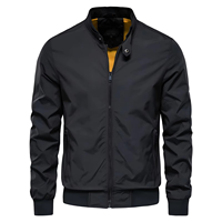 Blouson aviateur d'hiver de haute qualité pour hommes personnalisé OEM col montant coupe-vent vêtements décontractés vêtements finis à motif en poly solide