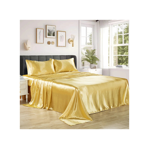 Beautiful <b>King</b> <b>Size</b> Double <b>Bed</b> Sheet Set With 2 Pillow Covers Cover Set Silk Sheets Oeko-Tex Qualified - Product Image 5