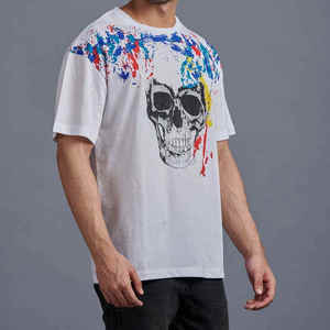 Fabricant en gros 300 Gsm poids lourd 100% coton impression haut t-shirt graphique personnalisé surdimensionné 3D bouffée impression t-shirt - Product Image 4