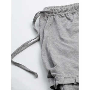 Conjunto de Pijama de Punto Gris Súper Suave, Informal, de Verano, ODM para Familias, Cintura Elástica con Botones, Cómodo, Talla 3XL, Sostenible, para Damas de Honor - Product Image 4