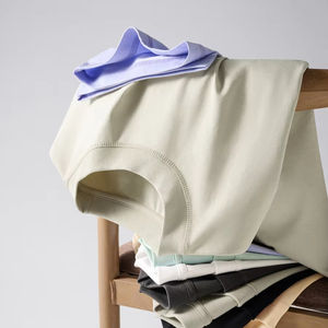 T-shirt à col rond à épaules tombantes en coton 230 grammes, coupe et couture, surdimensionné, graffiti, uni, t-shirt de sport, manches courtes - Product Image 4