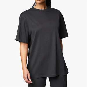 Venta al por mayor de Camiseta cómoda de Estilo Vintage para mujer de todos los días de algodón suave animado lavado - Product Image 2