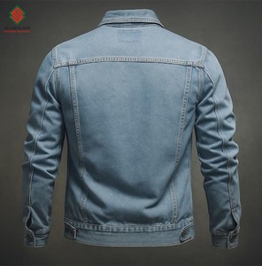 Veste en jean classique pour homme - Coupe ajustée vintage en coton - Veste en jean décontractée - Imperméable et respirante - Automne/Printemps/Hiver - Product Image 2