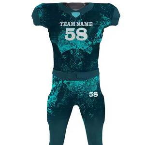 Ensemble d'uniformes de football américain pour hommes de haute qualité, coupe ajustée confortable, vêtements de sport à manches courtes, prix raisonnable - Product Image 1