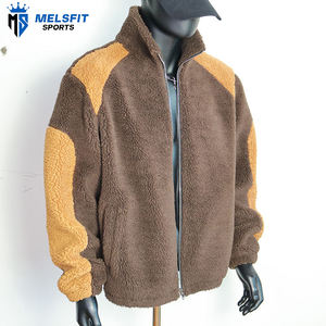 Veste en polaire sherpa pour homme sur mesure de haute qualité avec fausse fourrure, écologique, respirante, coupe-vent, veste d'hiver, logo sur le devant - Product Image 3