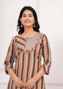 Costume de créateur en pur coton pour femmes Occasions décontractées-Ensemble de pantalons Kurta Ethnic Salwar Kameez Kurti Dress - Product Image 4