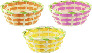 Cesta de Almacenamiento de Pascua Ecológica de Bambú Verde y Rojo Natural Hecha a Mano por Sisu Handicraft - Product Image 3