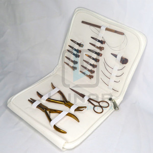 Kit d'outils d'extension de cheveux en acier inoxydable or rose Plasma I Tip avec crochet à boucle Pince à cheveux avec filetage en boîte Aiguilles en forme de C - Product Image 4