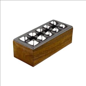 Modern Luxury Wooden Ash Tray with Stainless Steel for Home or Hotel Table Counter Top Stylish Ash Holder - Product Image 4