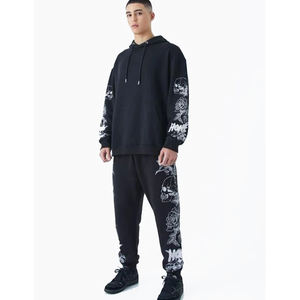 Vente en gros de survêtement baggy pour hommes, sweat à capuche et jogging avec logo personnalisé, coupe ample et surdimensionnée, ensemble deux pièces, fournisseur de mode Streetwear - Product Image 1