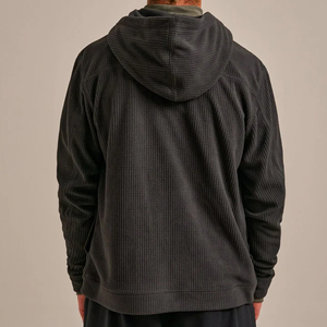 Pull-over à capuche pour hommes en pur coton gaufré pour l'hiver - Product Image 5