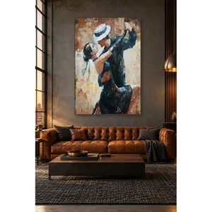 Impression sur toile Fida Passionate Tango avec homme au chapeau blanc - Product Image 2