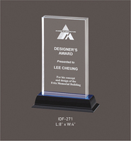 Trofeo Promocional de Cristal Transparente Olivia International de Primera Calidad, Personalizable con Logotipo, Grabado Láser