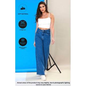 Jean en denim large tendance et original pour femme, taille haute de luxe, écologique, durable, style urbain, tailles 26-40 - Product Image 3