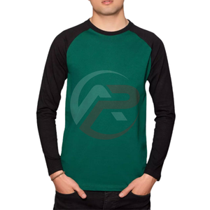 เสื้อคอตตอนแขนยาวของผู้ชายผ้าคอตตอนโพลีเอสเตอร์ระบายอากาศได้ดีแห้งเร็วและมีลวดลายสีพื้น - Product Image 4