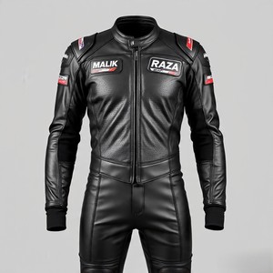 Combinaison de moto en cuir noir rétro vintage personnalisable | Style Cruiser monobloc | Cuir de vache robuste | Remise de commande en gros - Product Image 5