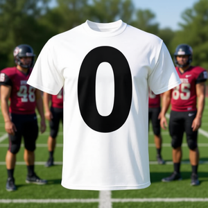 T-shirt d'équipe Zero Number 0 blanc, taille adulte moyenne - Product Image 3