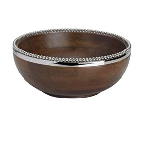 Bol en bois artisanal de luxe élégant en bois d'acacia, design personnalisé, pour salade ou fruits, bols de service pour la restauration, hôtels - Product Image 2
