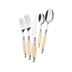 Highest Quality Luxury <b>Cutlery</b> <b>Set</b> Silver Polished Stainless Steel <b>Black</b> Resin Handle Flatware <b>Sets</b> for Restaurant Hotel Use - Product Image 2