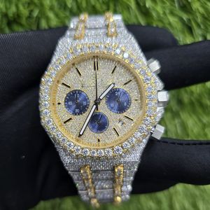 Montre de luxe pour homme en acier inoxydable avec moissanite, logo personnalisé, diamant, marque privée, personnalisée, mécanique, fournisseur direct d'usine - Product Image 1