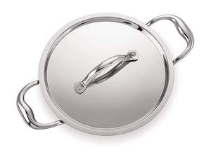 Batterie de cuisine en acier inoxydable Triply Kadai avec couvercle en acier inoxydable à 3 couches - Product Image 2