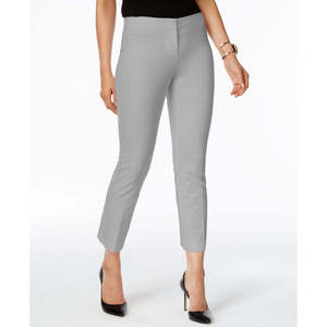 Pantaloni a sigaretta cropped da donna Alfani, taglia 10 Petite, vita alta, antipiega e traspiranti, lavaggio colorato, per l'ufficio, stagione autunnale - Product Image 1