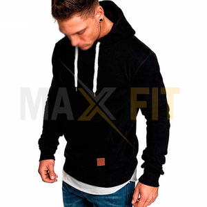 MAXFIT ENTERPRISES Sweat à capuche à motif uni de qualité supérieure pour hommes, manches longues, épaules tombantes, techniques de bouffée lavées pour - Product Image 4