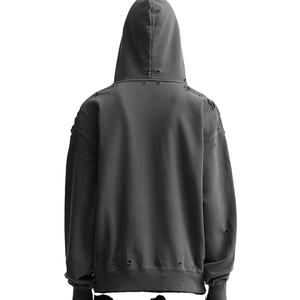 Mode porter nouveau Look hommes en détresse sweats à capuche à manches longues 100% coton polaire pull à capuche lavé à l'acide fabriqué au Pakistan - Product Image 2