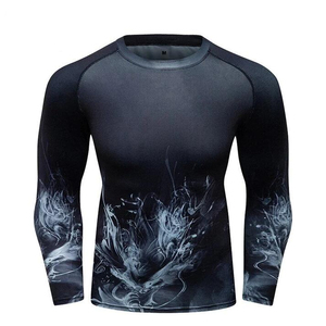 Logotipo personalizado fabricante sublimación traje de baño impreso Bjj Rash Guard secado rápido manga larga MMA camisas para hombres - Product Image 5
