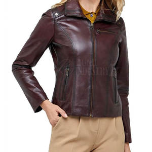 Vente directe d'usine Veste en cuir pour femmes Hiver Matériel durable Taille personnalisée Veste en cuir pour femmes pour la vente en ligne - Product Image 1