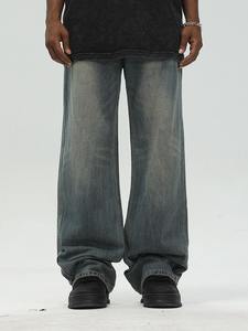 Pantalones Vaqueros Casuales Retro para Hombre 2026, Pantalones de Mezclilla Azul Lavado Teñido, Pantalones Vaqueros Holgados de Pierna Recta Ligeramente Acampanados - Product Image 5