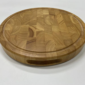 Planche à découper en bambou Vietnam End Grain-Poignée et rainures intégrées pour couper et servir - Product Image 1