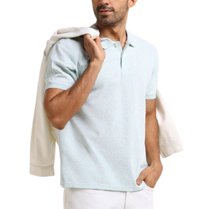 เสื้อยืดโปโลผ้าฝ้าย100% สำหรับผู้ชายสวมใส่สบายระบายอากาศได้ดีมีลายดอกไม้และพิมพ์โลโก้ได้ตามต้องการ - Product Image 1