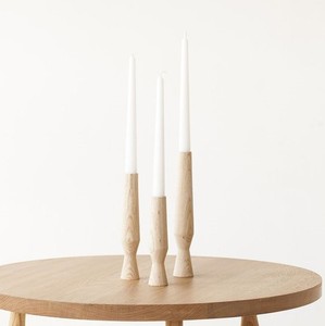 Ensemble de 3 bougeoirs ronds modernes de luxe personnalisés en bois de manguier - Product Image 3