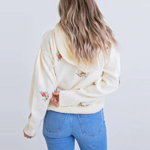 Sweat à capuche pour femme à manches longues, design personnalisé, 100% coton, tricoté, écologique, respirant, séchage rapide, streetwear, coupe ample - Product Image 2