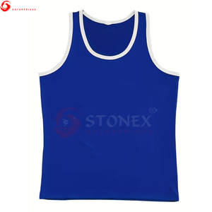 Polyester/coton hommes débardeurs respirant été Fitness porter gilet col rond personnalisable mode Stringer sans manches - Product Image 4