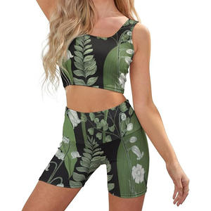 Tight Fitness Tummy Control Mujeres Yoga Set 2 PCS Workout Athletic Shorts Leggings y Sports Bra Set Tamaño personalizado - Product Image 6