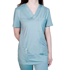 Ensemble d'uniformes de jogging d'été pour femmes-Ensemble d'uniformes de beauté d'infirmière à manches courtes et col en V - Product Image 4