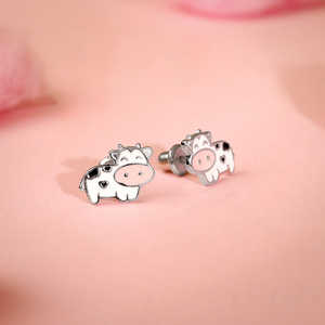 Silver Moo Kids Studs Joyería elegante para niños - Product Image 3