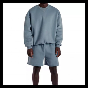 ชุดวิ่งออกกำลังกายแบบกำหนดเองชุดเซ็ตกางเกงเหงื่อผ้าขนแกะแบบสองชิ้นชุดกางเกงขาสั้นสำหรับผู้ชาย - Product Image 2