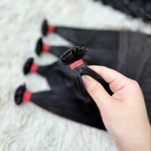 Venta al por mayor Natural Wave Virgin Remy Extensiones de cabello chino Ventaja Grado Queratina V Punta Peluca recta Raw Trenzado Fábrica - Product Image 5