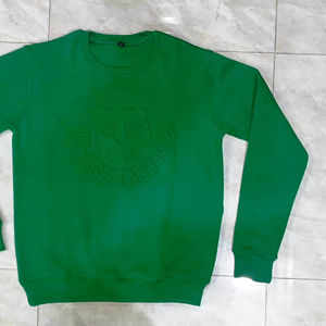 Sweat-shirt à col rond en molleton bouclette 100 % coton de haute qualité, personnalisé, brodé et gaufré, respirant, pour homme, hiver, avec impression et col bouffant - Product Image 1