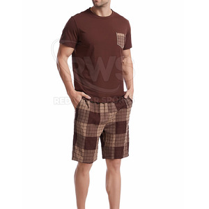 Conjunto de dos piezas para hombre, conjunto de camisa y pantalones cortos a juego con estampado personalizado, conjunto de pantalones cortos para marca - Product Image 2