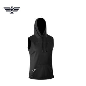 Sudadera sin mangas con capucha ligera de primavera al por mayor, diseño personalizado unisex, con bolsillo canguro, 100% algodón - Product Image 1