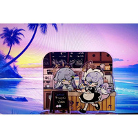 Modèle de café en acrylique au design moderne 3D, personnalisable, décoration de bureau multi-pièces pour l'étude et le travail, cadeau unique pour les fans d'anime et de jeux