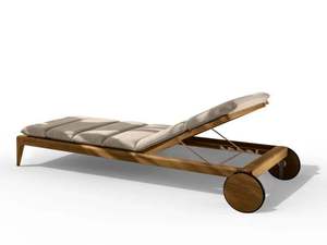 เตียงอาบแดด jloze ทำจากโครงไม้สักแข็งพร้อมผ้าคุชชั่นกันแดดและโฟมสำหรับใช้ในร่มและกลางแจ้ง - Product Image 3