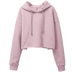 <b>Women's</b> Custom Logo Printed Pullover French Terry Crop <b>Top</b> Hoodie 100% Cotton <b>Winter</b> Season Casual Style Short Length Lined - Product Image 6